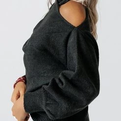 Levency New In Multi Strap Cold Shoulder Sweater