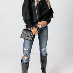 Levency New In Multi Strap Cold Shoulder Sweater