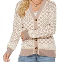 Levency Argyle Button Cardigan