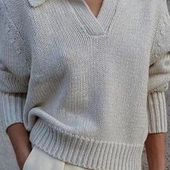 Levency New In V Turndown Collar Sweater