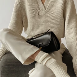 Levency New In V Turndown Collar Sweater