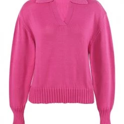 Levency New In V Turndown Collar Sweater