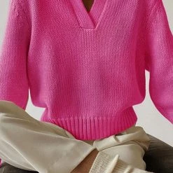 Levency New In V Turndown Collar Sweater