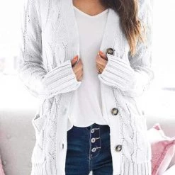 Levency Button Cable Knit Cardigan New In 80 Levency Button Cable Knit Cardigan New In
