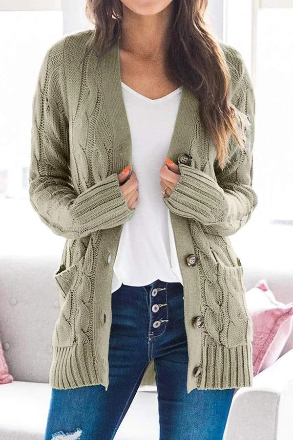 Levency Button Cable Knit Cardigan New In 34 Levency Button Cable Knit Cardigan New In