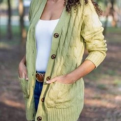 Levency Button Cable Knit Cardigan New In 51 Levency Button Cable Knit Cardigan New In