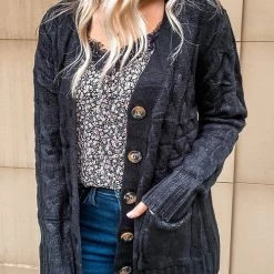 Levency Button Cable Knit Cardigan New In 72 Levency Button Cable Knit Cardigan New In