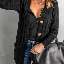 Levency Button Cable Knit Cardigan New In 46 Levency Button Cable Knit Cardigan New In