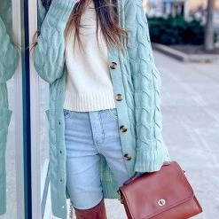 Levency Button Cable Knit Cardigan New In 55 Levency Button Cable Knit Cardigan New In