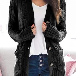 Levency Button Cable Knit Cardigan New In 75 Levency Button Cable Knit Cardigan New In