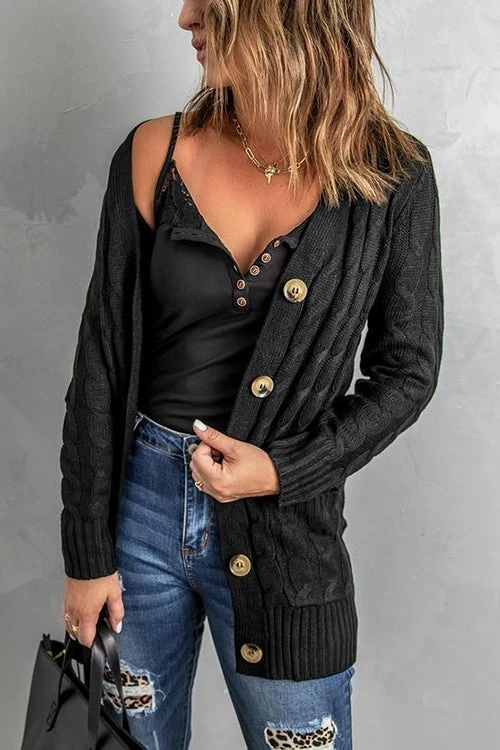 Levency Button Cable Knit Cardigan New In 1 Levency Button Cable Knit Cardigan New In