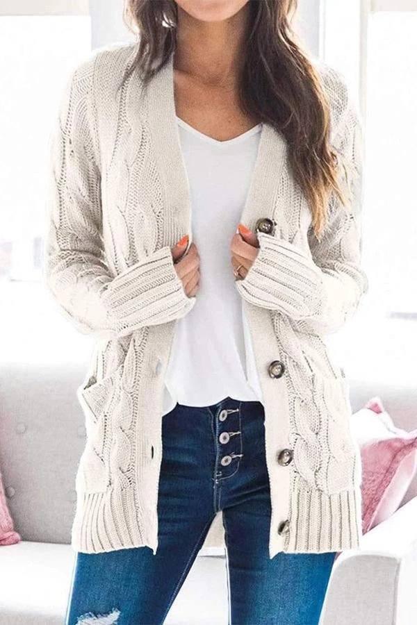 Levency Button Cable Knit Cardigan New In 37 Levency Button Cable Knit Cardigan New In