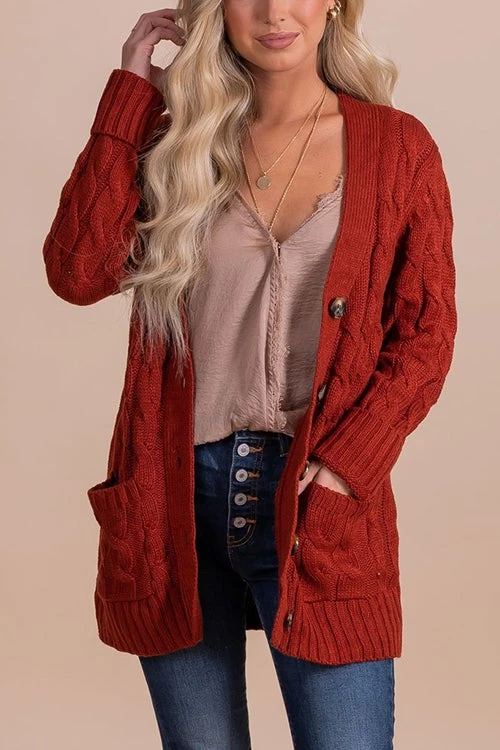 Levency Button Cable Knit Cardigan New In 9 Levency Button Cable Knit Cardigan New In