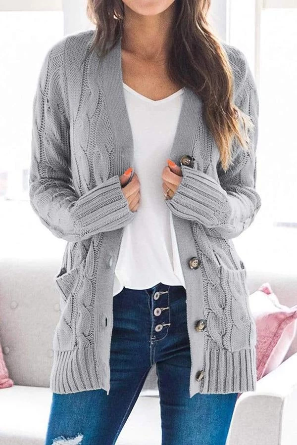 Levency Button Cable Knit Cardigan New In 36 Levency Button Cable Knit Cardigan New In