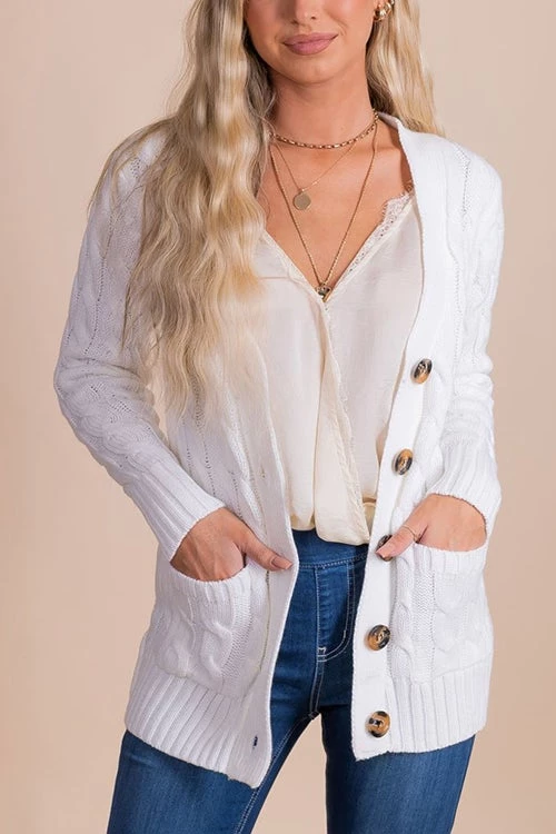 Levency Button Cable Knit Cardigan New In 24 Levency Button Cable Knit Cardigan New In