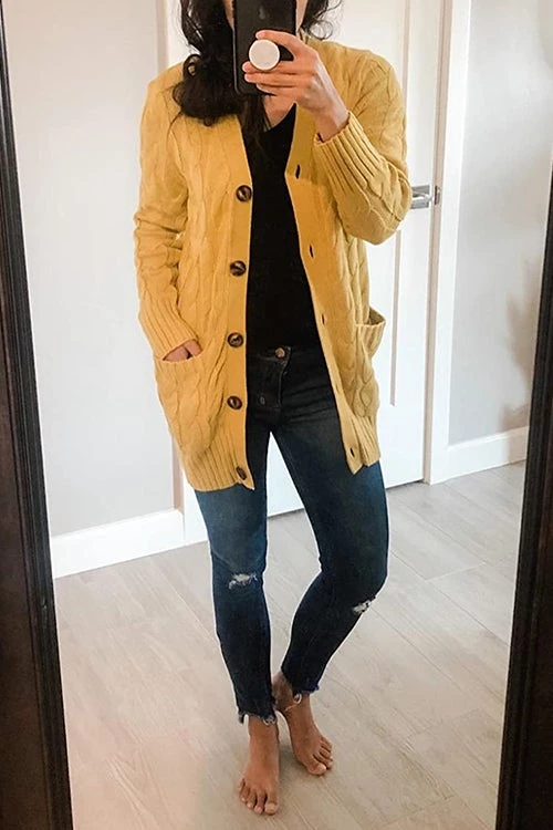 Levency Button Cable Knit Cardigan New In 12 Levency Button Cable Knit Cardigan New In