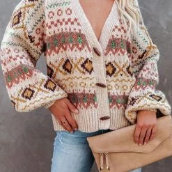 Levency New In Boho Horn Button Cardigan