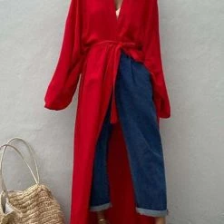 Levency Oversized Bleted Kimono Robe New In