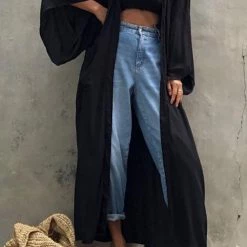 Levency Oversized Bleted Kimono Robe New In