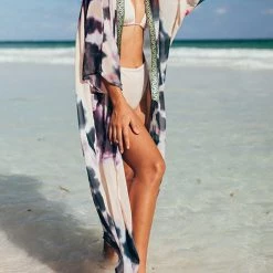 Levency Tie Dye Bat Kimono Cover Up