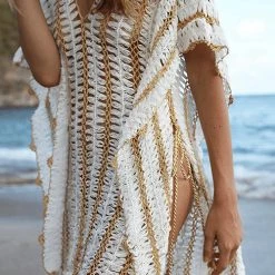 Levency Drinks On The Beach Crochet Cover Dress