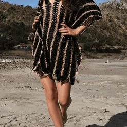 Levency Drinks On The Beach Crochet Cover Dress