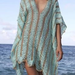 Levency Drinks On The Beach Crochet Cover Dress