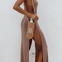 Levency New In Adjustable Straps Side Slit Cover Dress