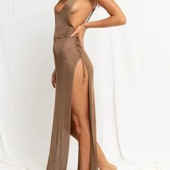 Levency New In Adjustable Straps Side Slit Cover Dress