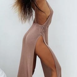 Levency New In Adjustable Straps Side Slit Cover Dress