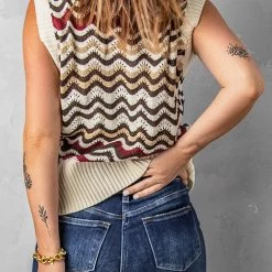 Levency Knit Rainbow Tank Sweater