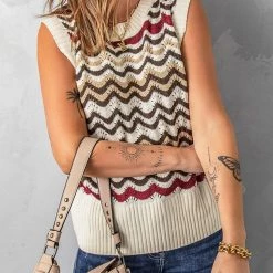 Levency Knit Rainbow Tank Sweater