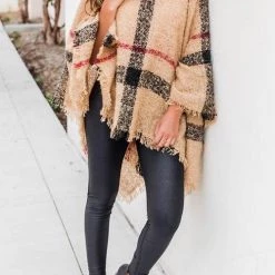 Levency New In Stripe Tassel Loose High Collar Sweaters