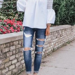 Levency Vintage Ripped Skinny Jeans