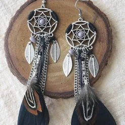 Levency Feather Dreamcather Earring 12 Levency Feather Dreamcather Earring