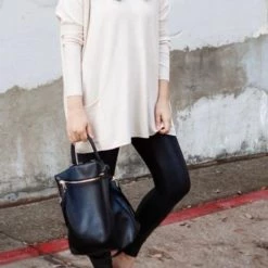 Levency Pockets Long Sleeve Loose T Shirt