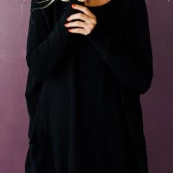 Levency Pockets Long Sleeve Loose T Shirt