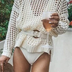 Levency Knit Hollow Loose T Shirt