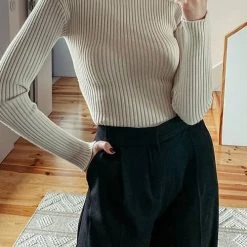 Levency Turtleneck Knit Slim T Shirt New In