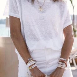 Levency Solid O Neck Short Sleeve T Shirt