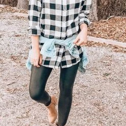 Levency New In Versatile Button Plaid Pockets Shirt