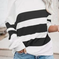Levency Dew Shoulder Stripe Long Sleeve T Shirt