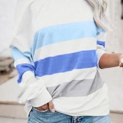 Levency Dew Shoulder Stripe Long Sleeve T Shirt