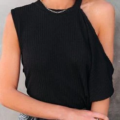 Levency New In Cold Shoulder Sleeveless T Shirts