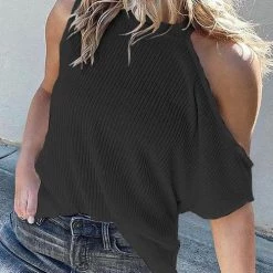 Levency New In Cold Shoulder Sleeveless T Shirts