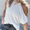 Levency New In Cold Shoulder Sleeveless T Shirts