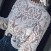 Levency Lace Hollow Puff Sleeve T Shirt New In