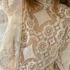 Levency Lace Hollow Puff Sleeve T Shirt New In