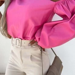 Levency One Shoulder Puff Sleeve Blouse New In