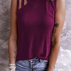 Levency Hollow Neck Sleeveless T Shirt New In